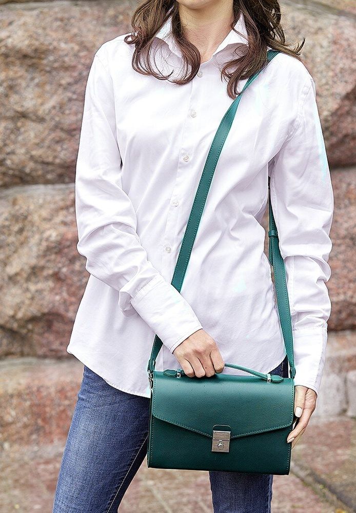 Жіноча шкіряна сумка-кроссбоді Lola BlankNote зелена BN-BAG-35-MALACHITE купити недорого в Ти Купи
