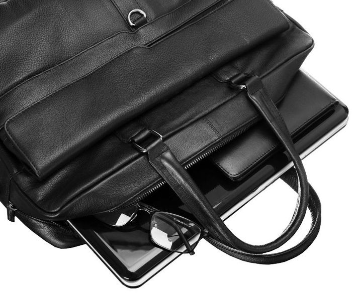 Мужская кожаная сумка-портфель для ноутбука Always Wild черная купить недорого в Ты Купи