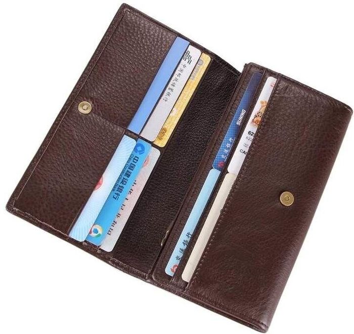 Чоловічий шкіряний гаманець Vintage 14537 Темно-коричневий купити недорого в Ти Купи