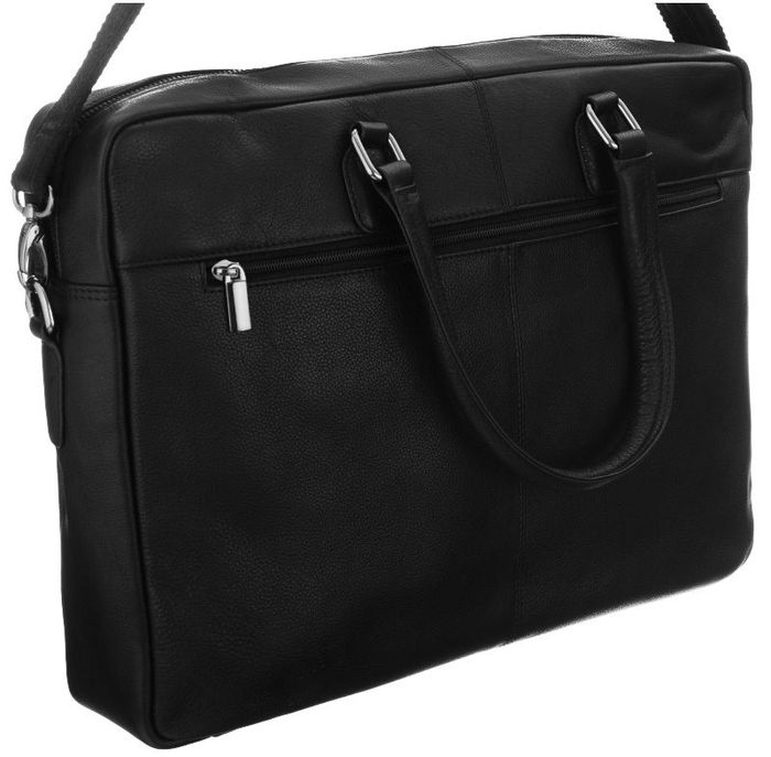 Чоловіча шкіряна сумка-портфоліо для завжди дикого чорного ноутбука купити недорого в Ти Купи