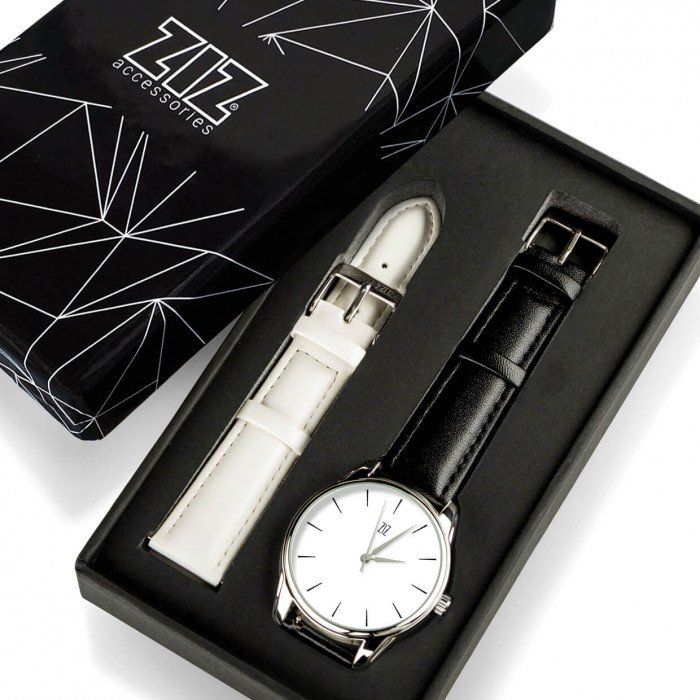 Наручные часы ZIZ «Черным по белому» + дополнительный ремешок 4616354 купить недорого в Ты Купи
