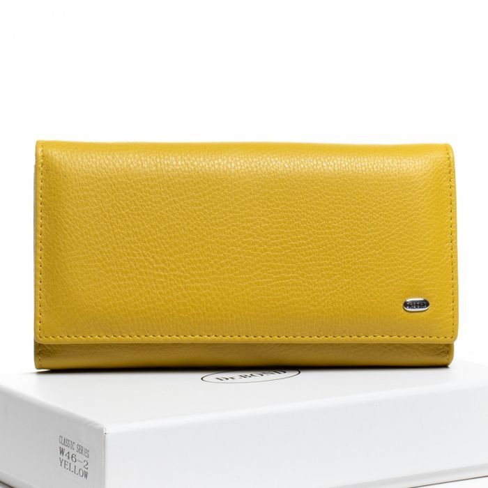 Шкіряний жіночий гаманець Classic DR. BOND W46-2 yellow купити недорого в Ти Купи
