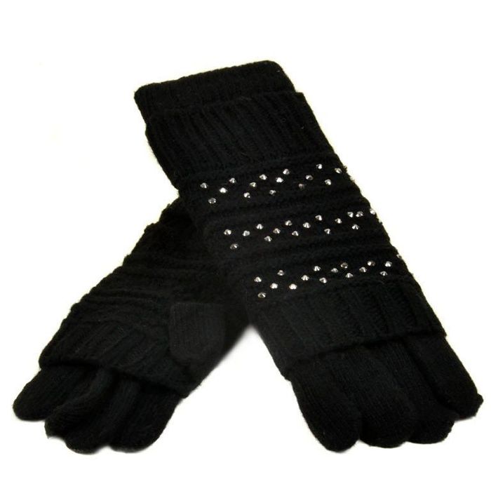 Перчатки женские вязаные K-308B черные купить недорого в Ты Купи