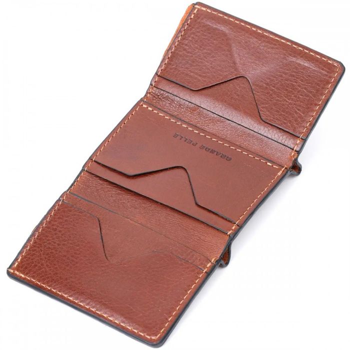 Кожаный мужской кошелек ручной работы GRANDE PELLE 11662 купить недорого в Ты Купи