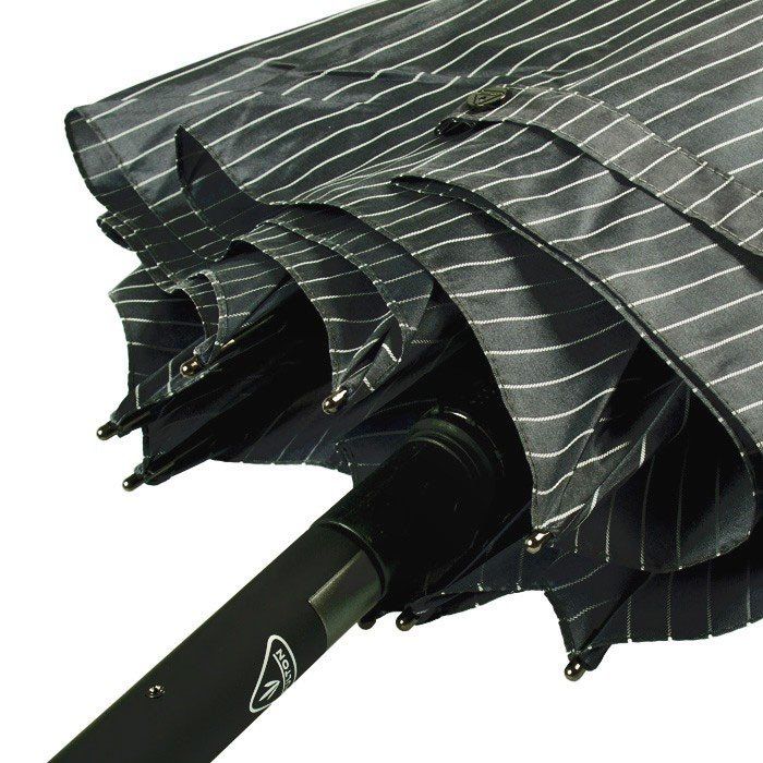 Мужской полуавтомат зонт-трость Fulton Knightsbridge-2 G451 - Black Steel (Черный с серым) купить недорого в Ты Купи