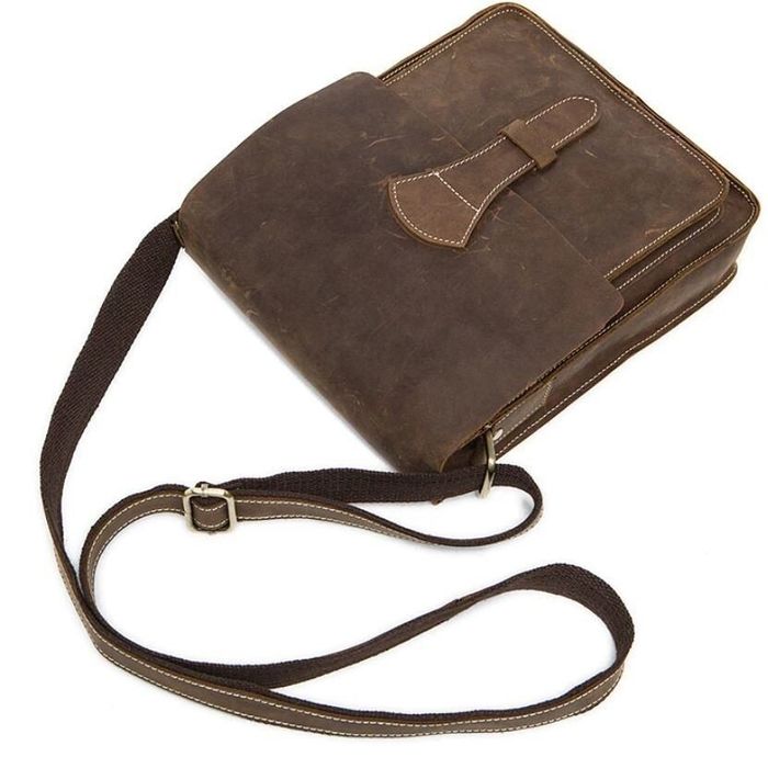 Чоловіча шкіряна сумка Vintage 14660 Коричневий купити недорого в Ти Купи