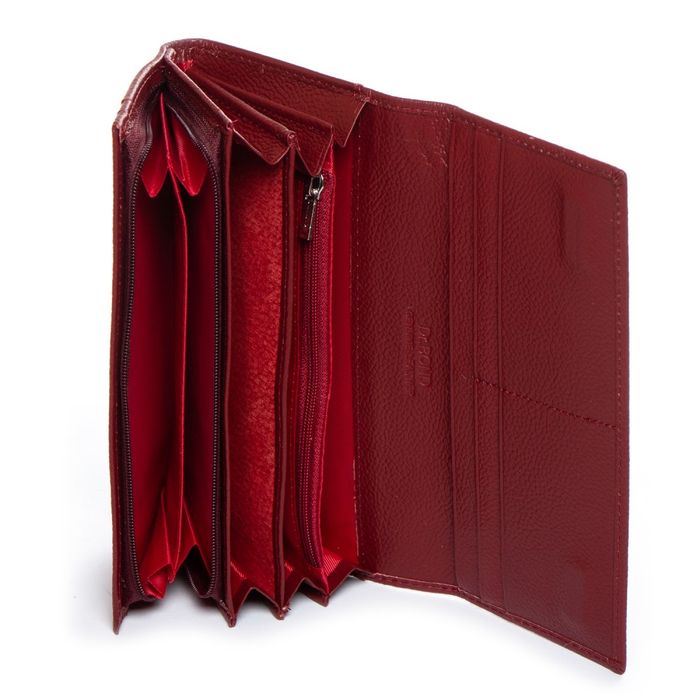 Шкіряний жіночий гаманець Classik DR. BOND W502-2 wine-red купити недорого в Ти Купи