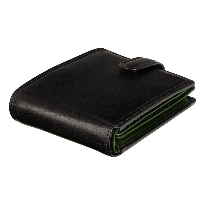 Мужской кожаный кошелек Visconti TR35 Atlantis c RFID (Black Green) купить недорого в Ты Купи
