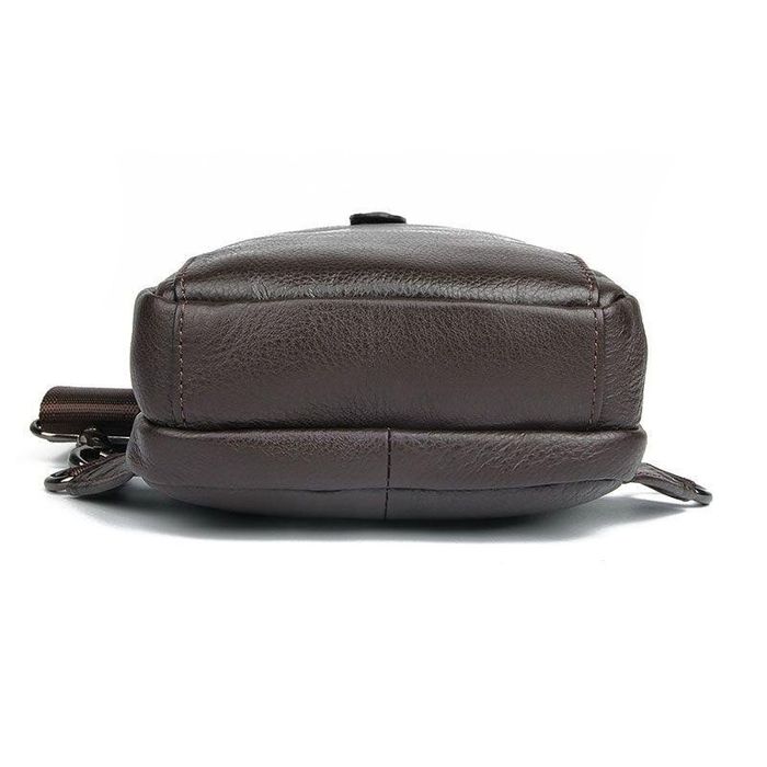 Мужская кожаная коричневая сумка-рюкзак John McDee jd4018с купити недорого в Ти Купи