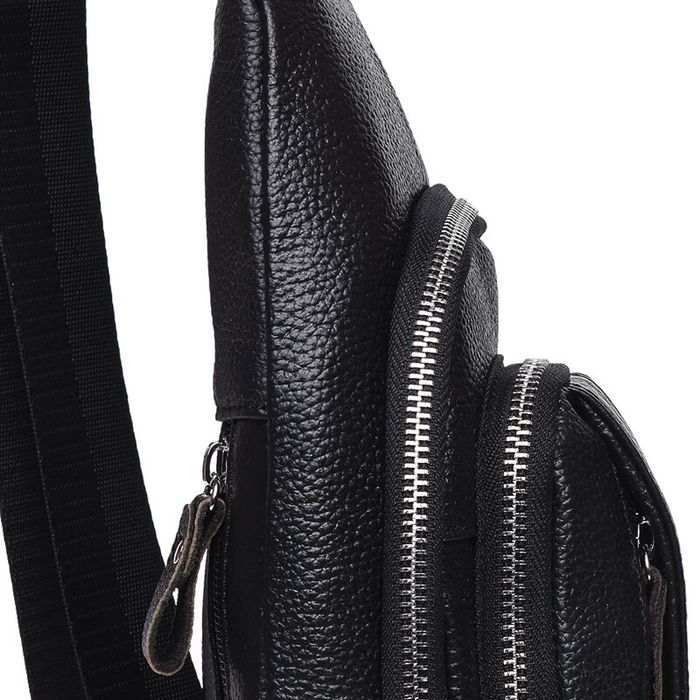 Чоловічий шкіряний рюкзак через плече Keizer K16601-black купити недорого в Ти Купи