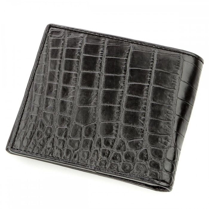Чоловічий гаманець зі шкіри крокодила CROCODILE LEATHER 18578 Чорний купити недорого в Ти Купи