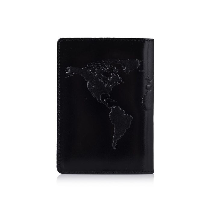 Обложка для паспорта из кожи HiArt PC-01 Crystal Panther World Map Черный купить недорого в Ты Купи