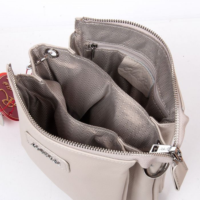 Женская кожаная сумка классическая ALEX RAI 97006 white-grey купить недорого в Ты Купи
