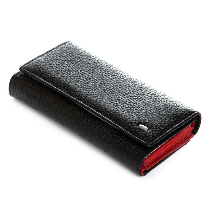 Шкіряний жіночий гаманець BR DR. BOND W46-4 black-red купити недорого в Ти Купи
