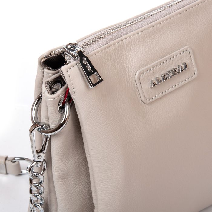 Женская кожаная сумка классическая ALEX RAI 97006 white-grey купить недорого в Ты Купи