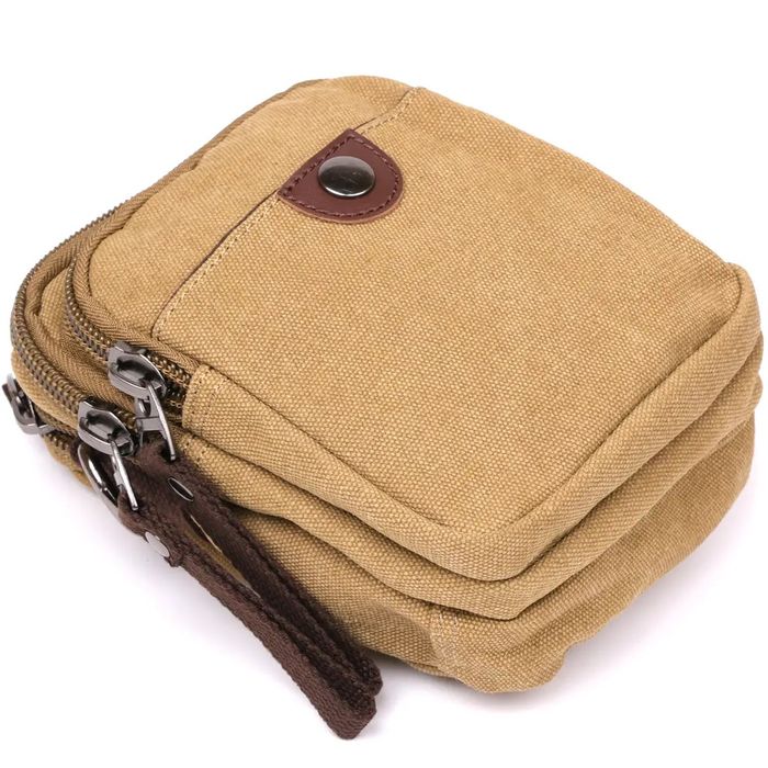 Текстильная хаки сумка-борсетка на пояс Vintage 20161 купить недорого в Ты Купи