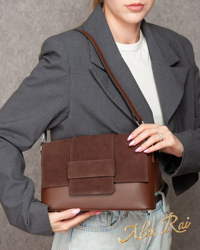 Замшева жіноча сумка ALEX RAI 1563 brown купити недорого в Ти Купи
