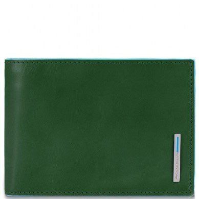 Зеленое кожаное мужское портмоне Piquadro Blue Square (PU1392B2_VG) купить недорого в Ты Купи