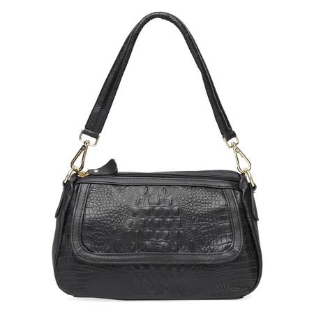 Жіноча шкіряна сумка Borsa Leather K1211-black купити недорого в Ти Купи
