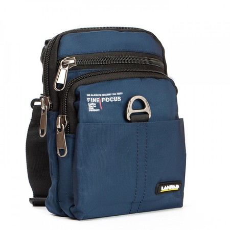 Мужская тканевая сумка через плечо Lanpad 61038 blue купить недорого в Ты Купи