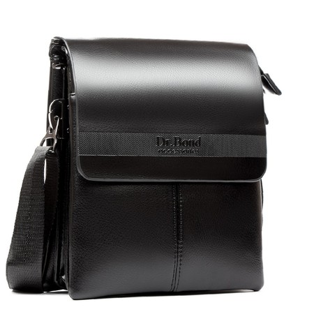 Мужская сумка через плечо из кожзама DR. BOND 523-2 black купить недорого в Ты Купи