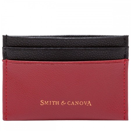 Кожаный картхолдер Smith and Canova 26827 Devere (Red-Black) купить недорого в Ты Купи