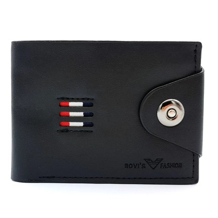 Мужской черный кошелек из кожзама Bovi's FM-0620b купить недорого в Ты Купи