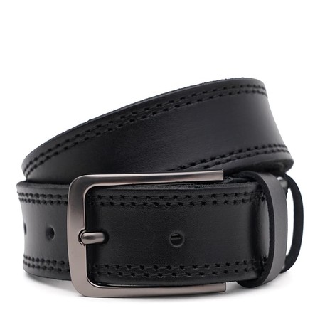 Мужской кожаный ремень Borsa Leather 125v1fx93-black купить недорого в Ты Купи