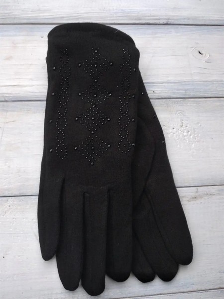 Женские стрейчевые перчатки чёрные 8715s2 M купить недорого в Ты Купи