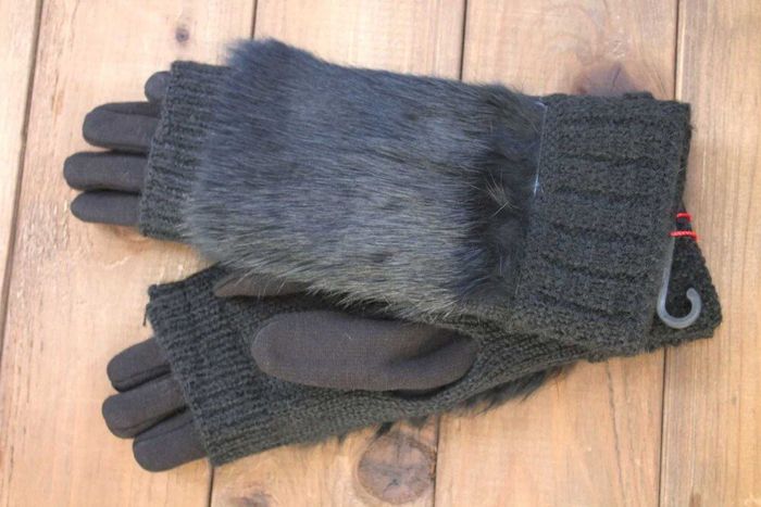 Женские чёрные перчатки стрейч и вязка 1971s2 М купить недорого в Ты Купи