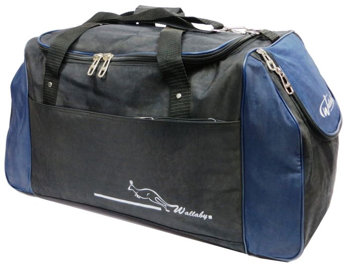 Спортивная сумка Wallaby 447-1 черный с синим, 59 л купить недорого в Ты Купи