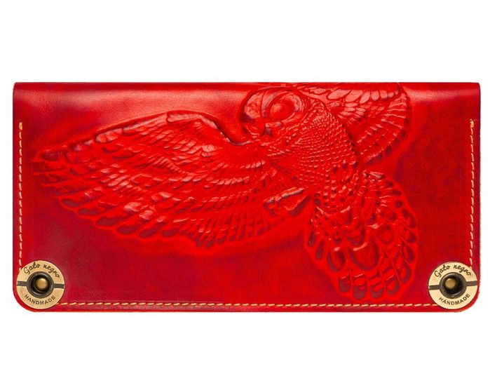 Жіночий гаманець ручної роботи Gato Negro Owl червоний купити недорого в Ти Купи