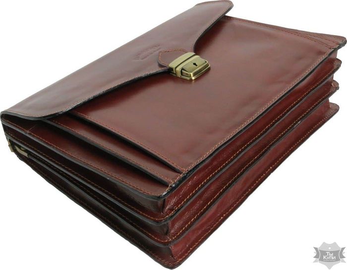 Мужской темно-коричневый портфель из натуральной кожи Rovicky AWR-6-2 купить недорого в Ты Купи