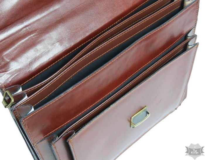 Чоловічий темно-коричневий портфель з натуральної шкіри Rovicky AWR-6-2 купити недорого в Ти Купи