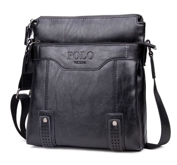 Мужская черная сумка через плечо Polo 8804-1 купить недорого в Ты Купи
