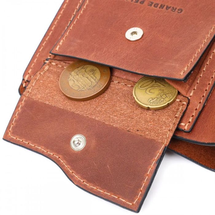 Шкіряний чоловічий гаманець ручної роботи GRANDE PELLE 11661 купити недорого в Ти Купи