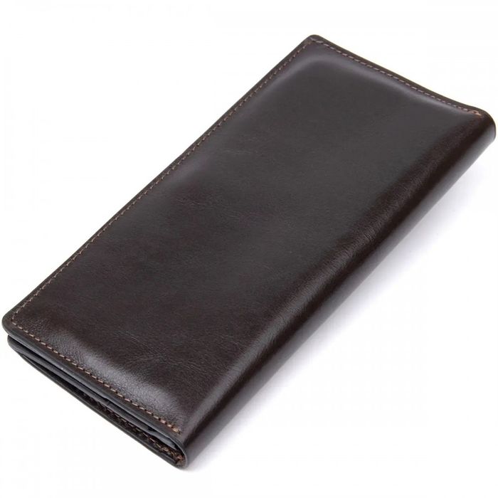 Чоловічий шкіряний гаманець GRANDE PELLE 11469 Темно-коричневий купити недорого в Ти Купи