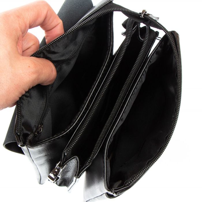 Чоловіча сумка через плече зі шкірозамінника DR. BOND 523-2 black купити недорого в Ти Купи