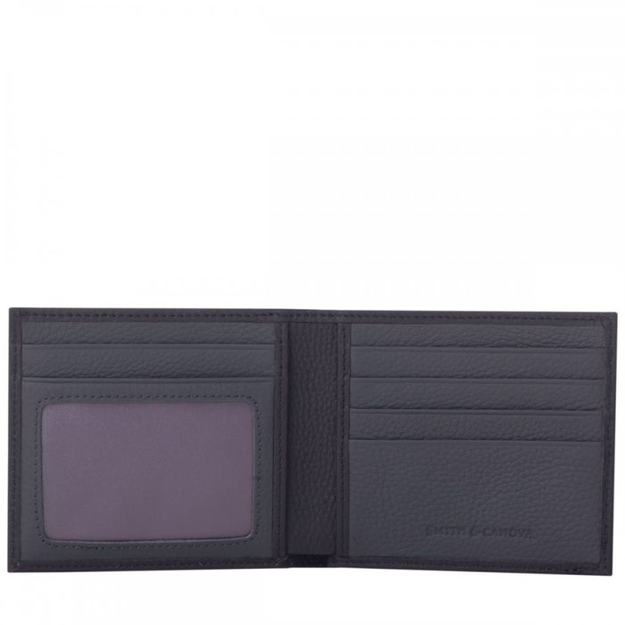 Чоловічий шкіряний гаманець Smith & Canova 90013 (Black-Grey) купити недорого в Ти Купи