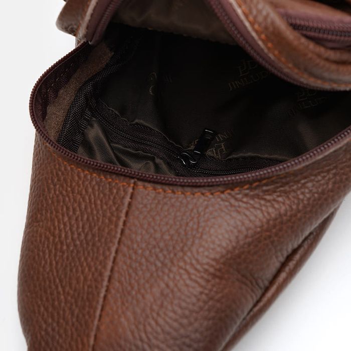 Чоловічий рюкзак шкіряний через плече Keizer K1223abr-brown купити недорого в Ти Купи