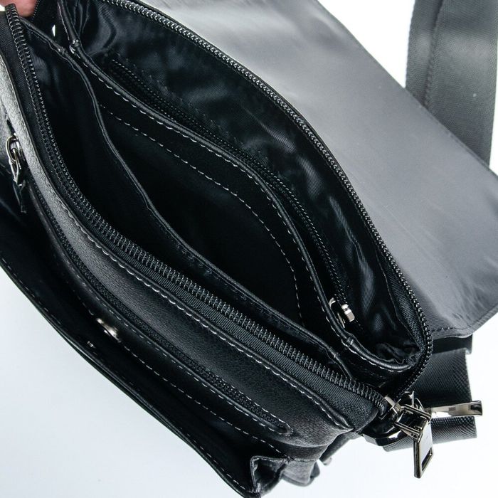 Мужская сумка через плечо из кожи BRETTON 5190-4 black купить недорого в Ты Купи