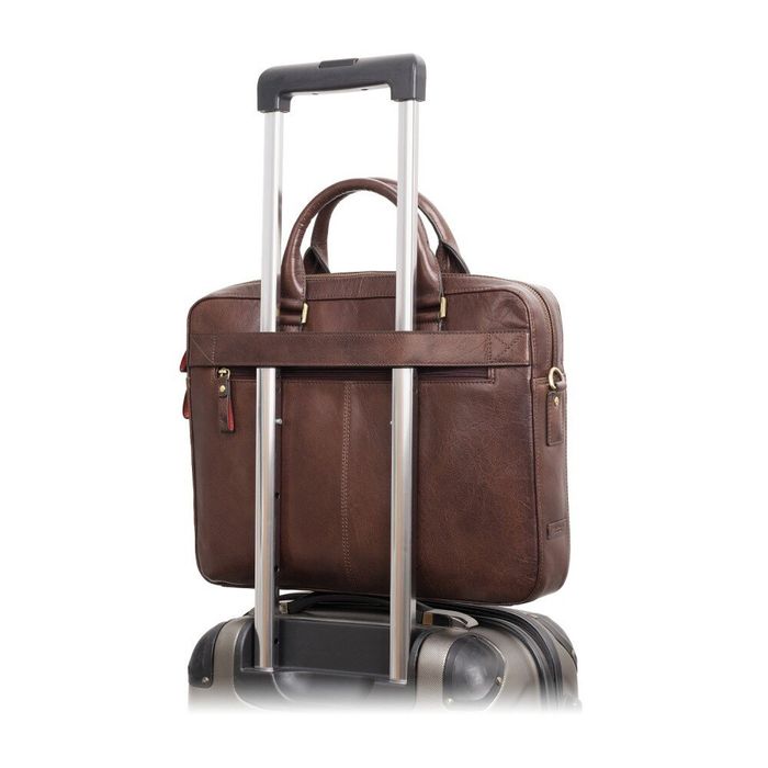 Мужская кожаная коричневая сумка Visconti ML34 Victor (Brown) купить недорого в Ты Купи