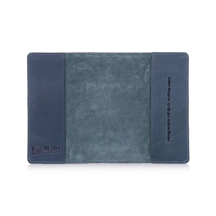 Шкіряна обкладинка на паспорт HiArt PC-01 7 Wonders of the World блакитна Блакитний купити недорого в Ти Купи