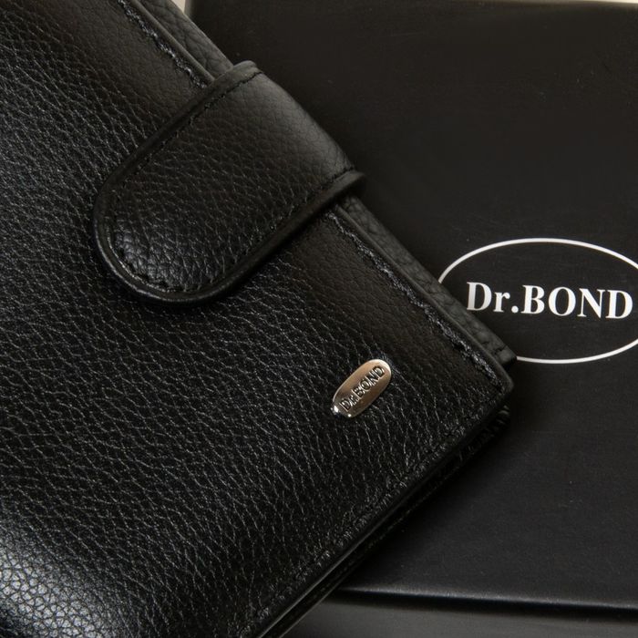Шкіряний чоловічий гаманець класичний доктор Бонд M3748 Чорний купити недорого в Ти Купи