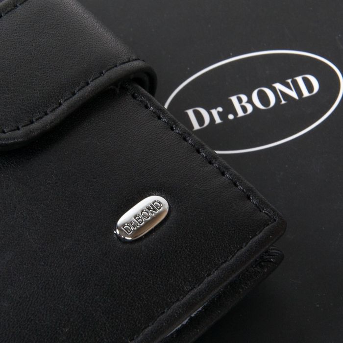 Чоловік шкіряний гаманець Classik DR. BOND MS-36 black купити недорого в Ти Купи