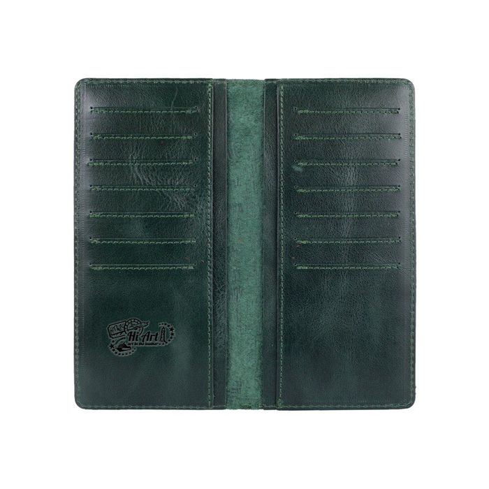 Шкіряний гаманець Hi Art WP-02 зелений Зелений купити недорого в Ти Купи