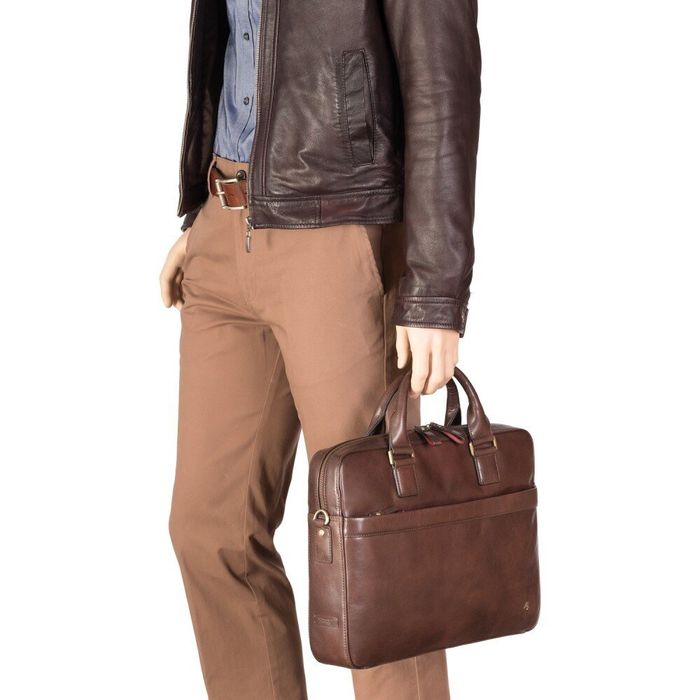 Чоловіча шкіряна коричнева сумка Visconti ML34 Victor (Brown) купити недорого в Ти Купи