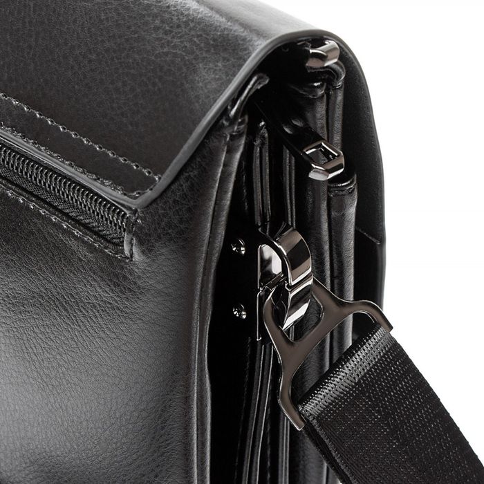 Мужская сумка через плечо из кожзама DR. BOND 523-2 black купить недорого в Ты Купи
