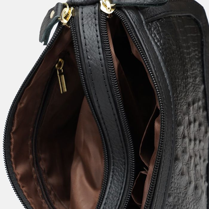 Женская кожаная сумка Borsa Leather K1211-black купить недорого в Ты Купи