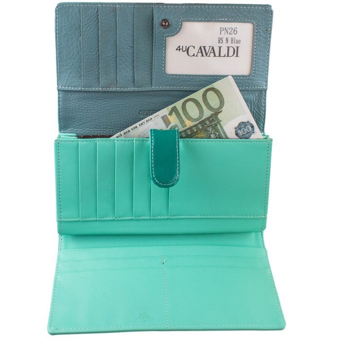 Шкіряний гаманець 4U CAVALDI DNKPN26-RSN-blue купити недорого в Ти Купи